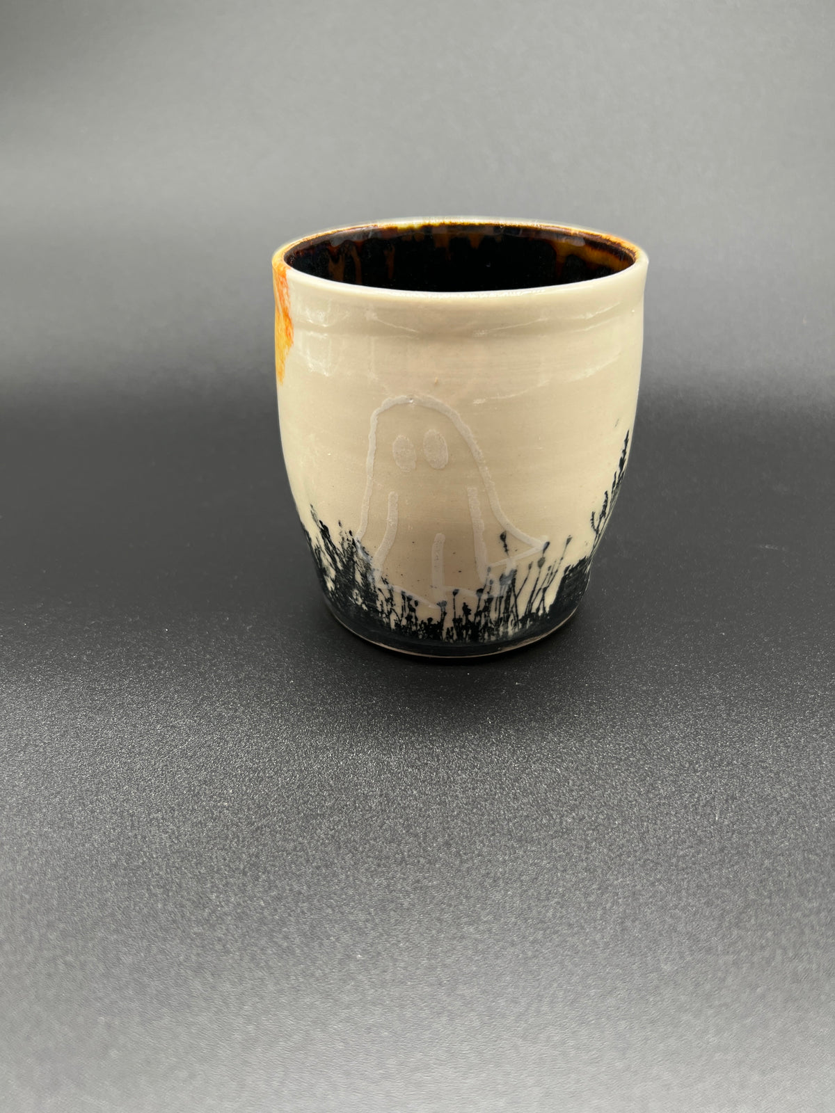 White Stoneware Spooky Season Tumbler #3