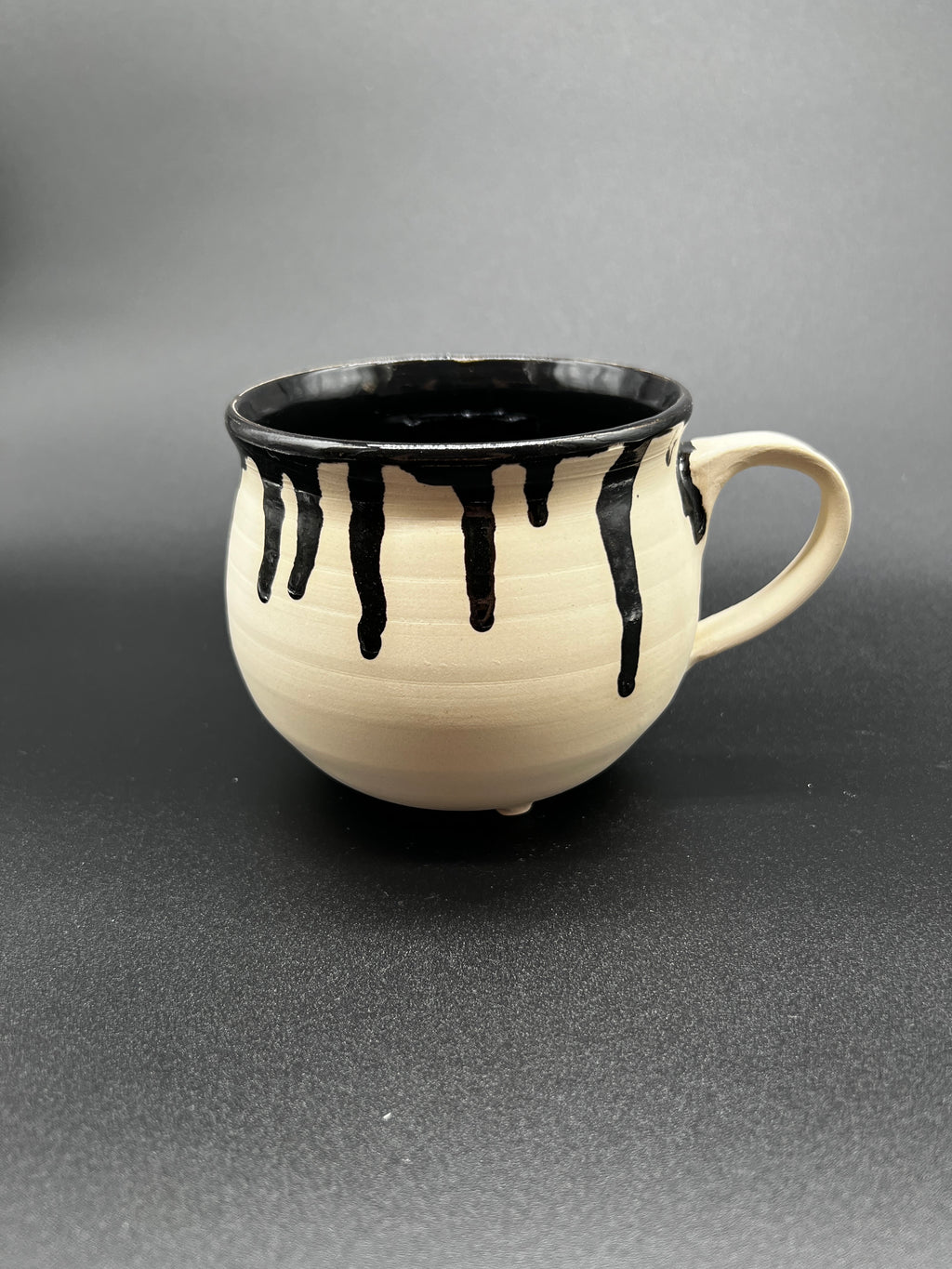 White Stoneware Cauldron Mug #2