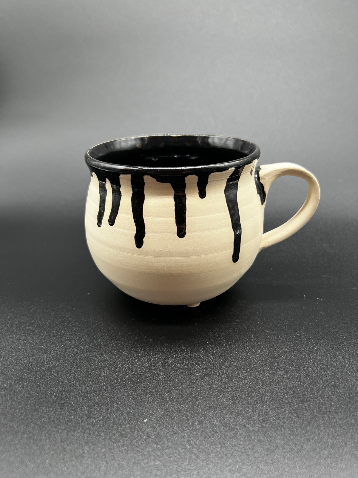 White Stoneware Cauldron Mug #2