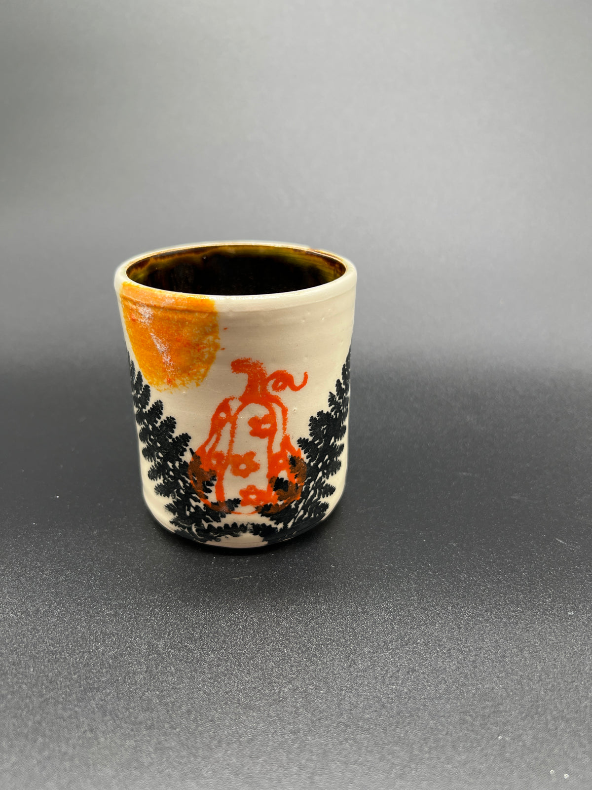 White Stoneware Spooky Season Tumbler #7
