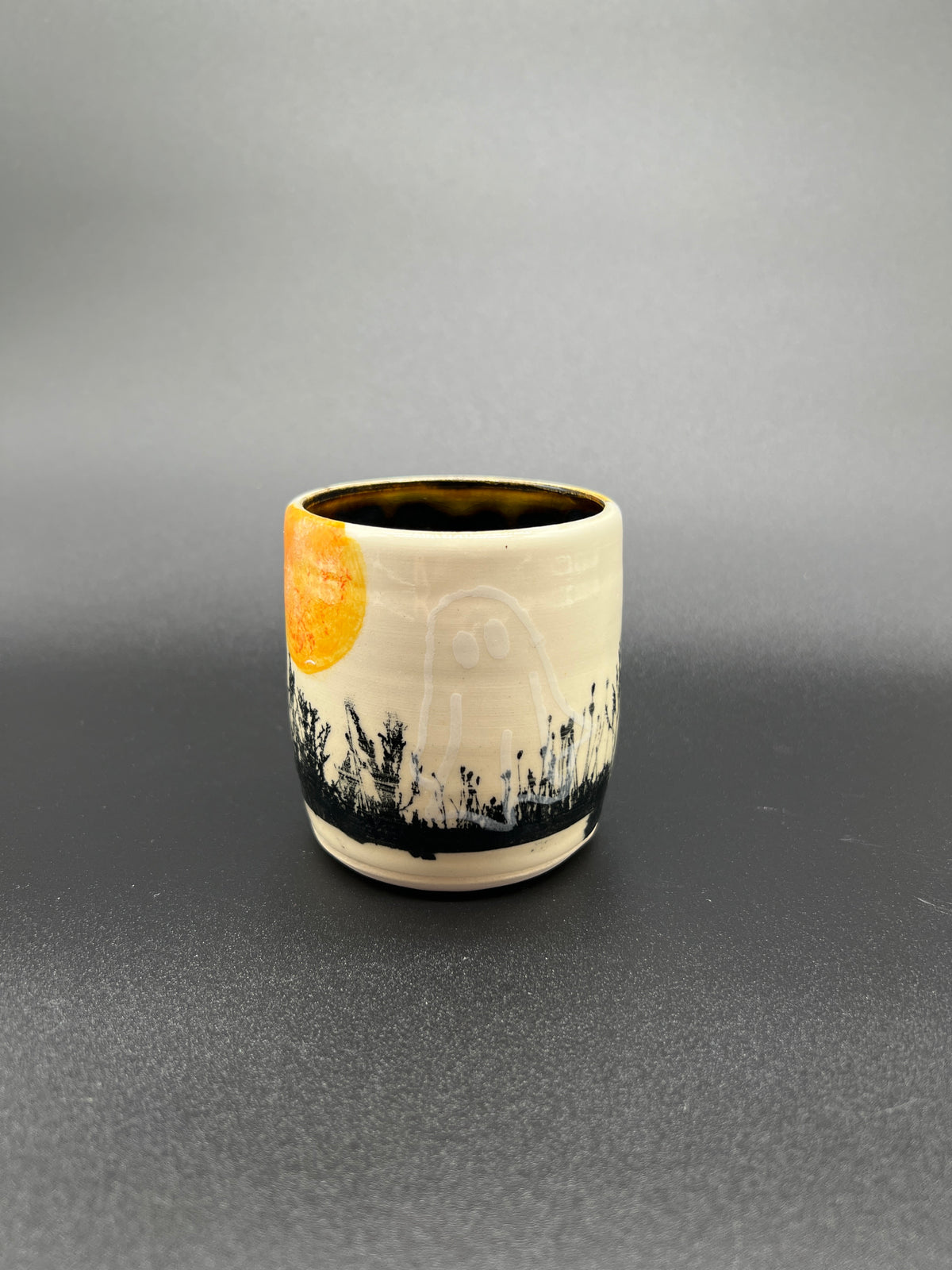 White Stoneware Spooky Season Tumbler #2