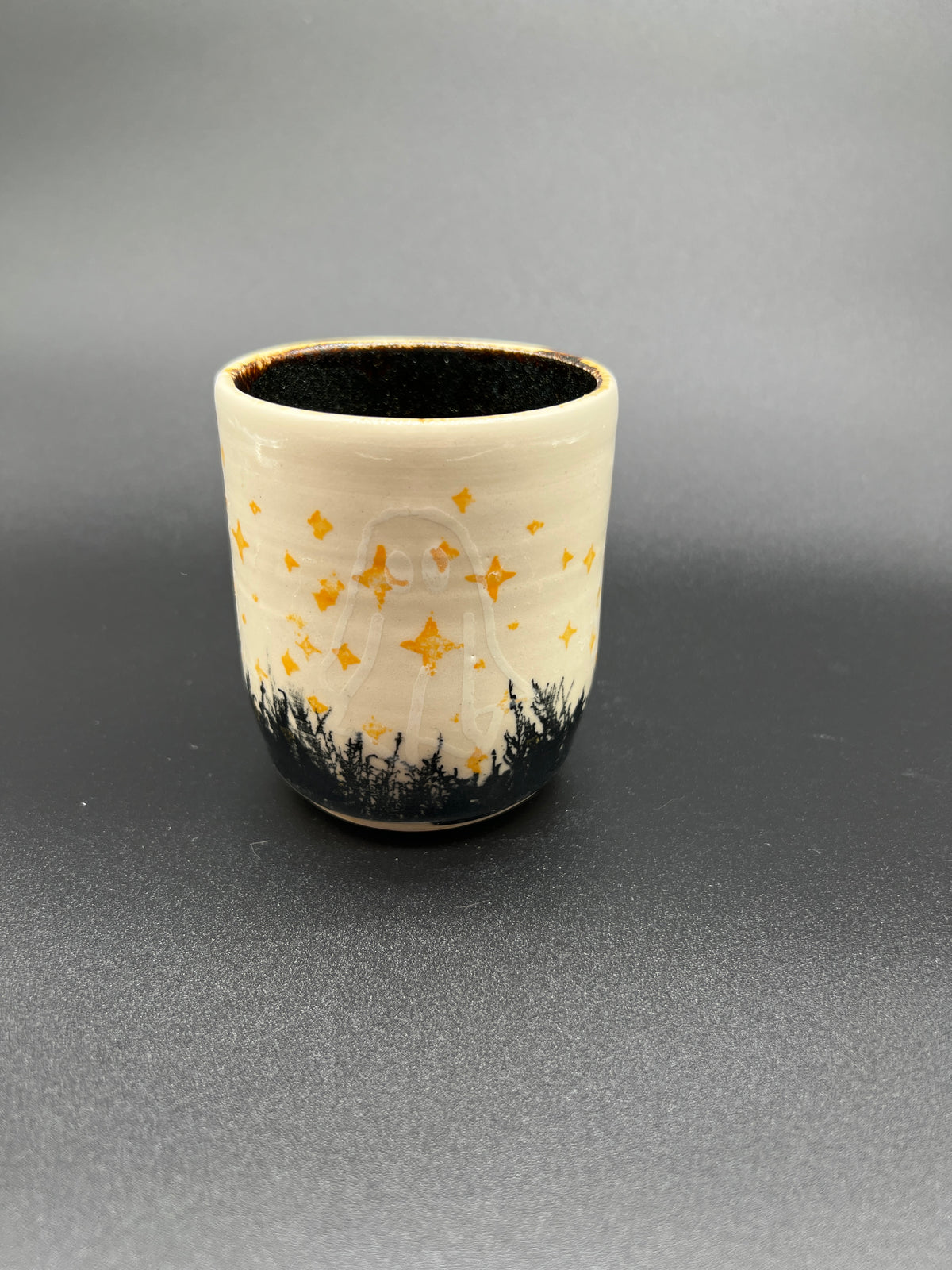 White Stoneware Spooky Season Tumbler #5