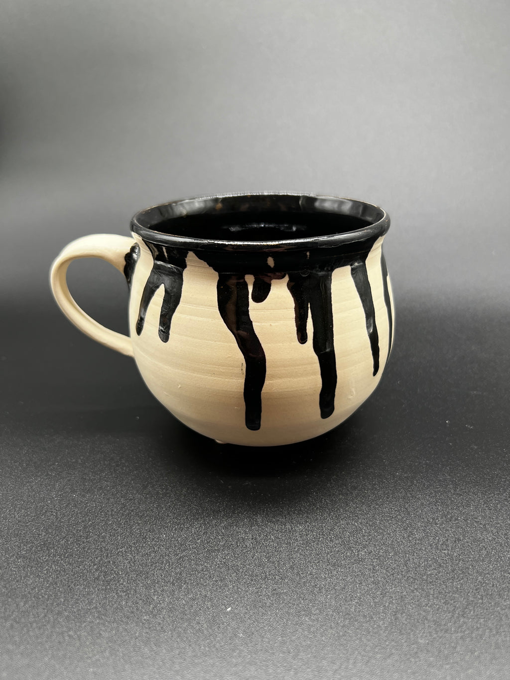 White Stoneware Cauldron Mug #2