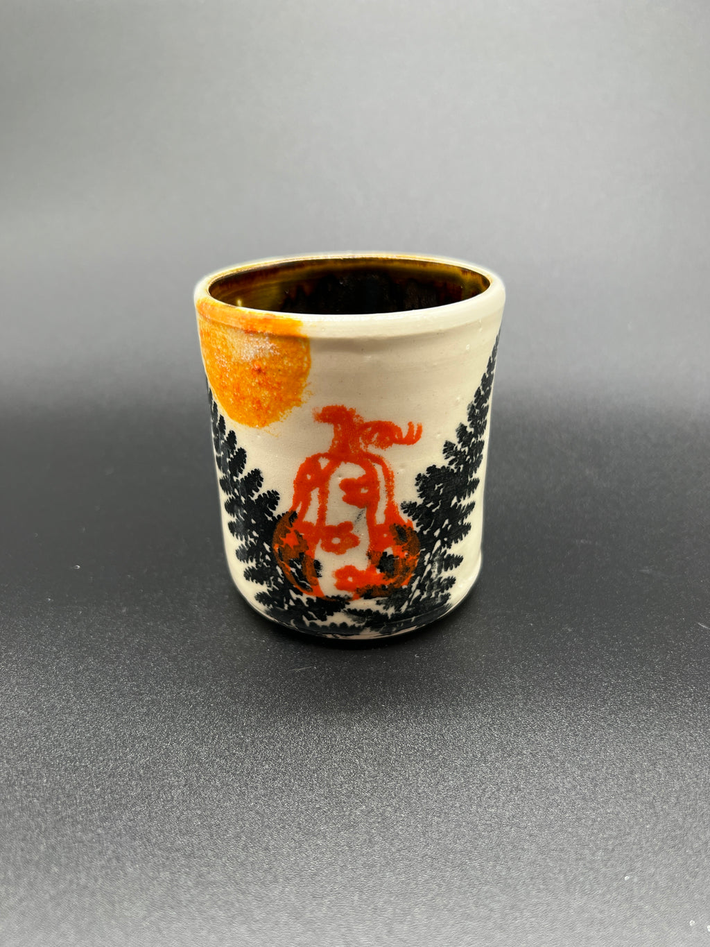 White Stoneware Spooky Season Tumbler #7