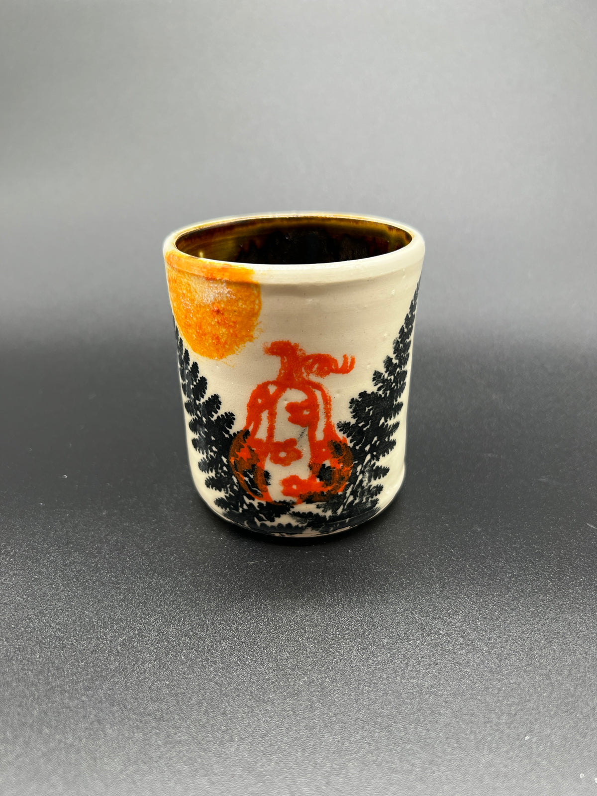 White Stoneware Spooky Season Tumbler #7