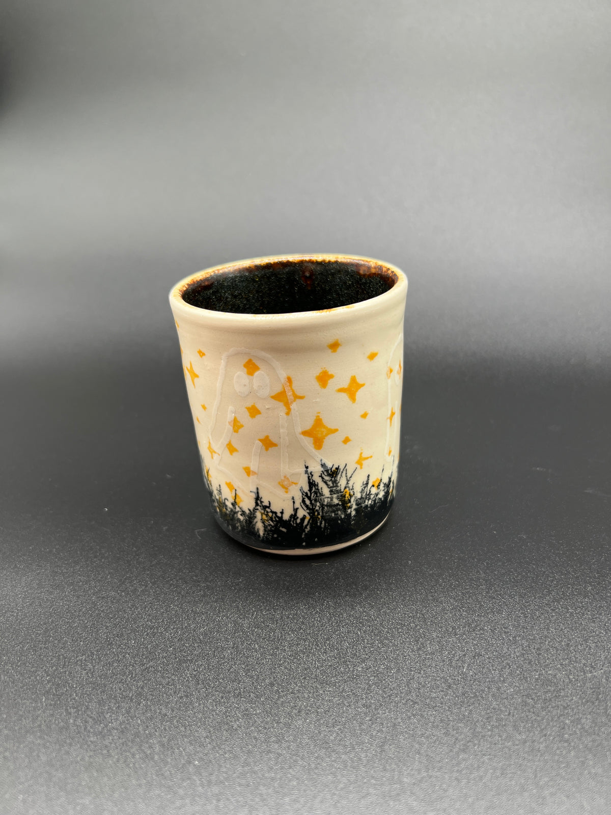 White Stoneware Spooky Season Tumbler #4
