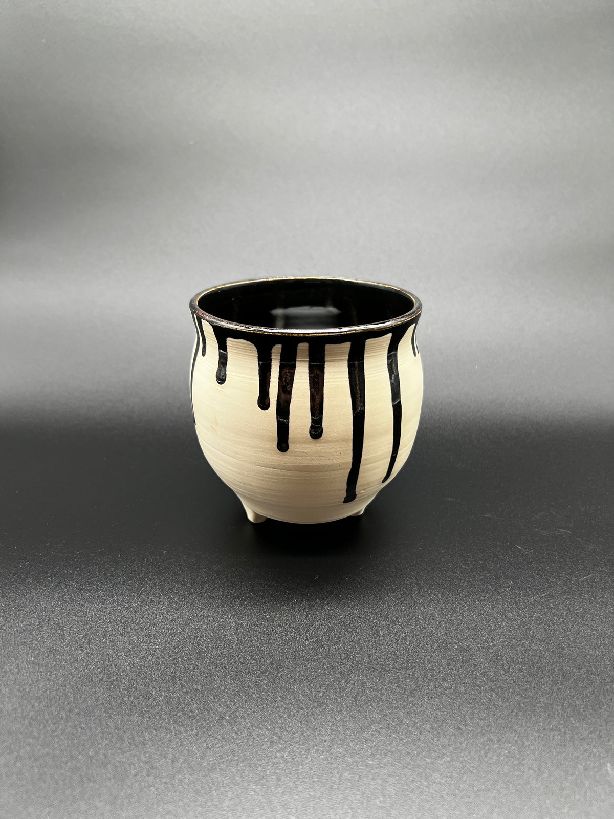 White Stoneware Cauldron #1